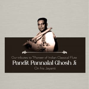 Pandit Pannalal Ghosh Ji Jayanti Facebook Poster