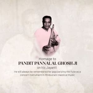 Pandit Pannalal Ghosh Ji Jayanti Instagram Post