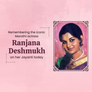 Ranjana Deshmukh Ji Jayanti marketing poster