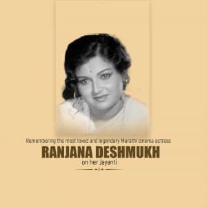 Ranjana Deshmukh Ji Jayanti poster Maker