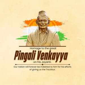 Pingali Venkayya Jayanti whatsapp status poster