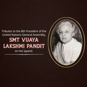 Vijaya Lakshmi Pandit Jayanti Instagram Post