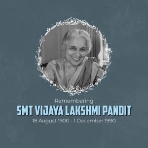 Vijaya Lakshmi Pandit Jayanti event advertisement