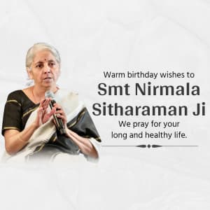 Nirmala Sitharaman Birthday greeting image