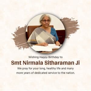 Nirmala Sitharaman Birthday marketing poster