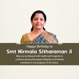 Nirmala Sitharaman Birthday creative image