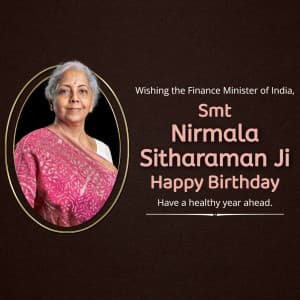 Nirmala Sitharaman Birthday Facebook Poster