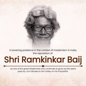 Ramkinkar Baij Punyatithi marketing poster