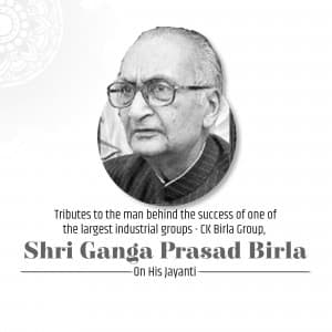 Ganga Prasad Birla Ji Jayanti Facebook Poster