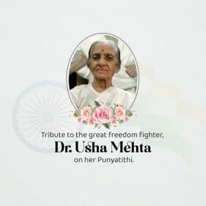 Dr. Usha Mehta Ji Punyatithi poster Maker