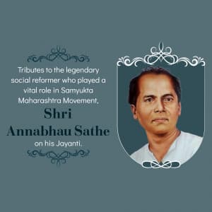 Annabhau Sathe Jayanti Instagram Post