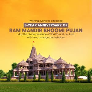 3 Years of Ram Mandir Bhoomi Pujan flyer