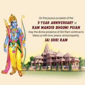 3 Years of Ram Mandir Bhoomi Pujan event poster