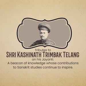 Kashinath Trimbak Telang Jayanti Facebook Poster