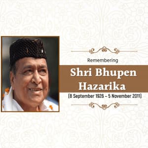 Shri Bhupen Hazarika Jayanti flyer