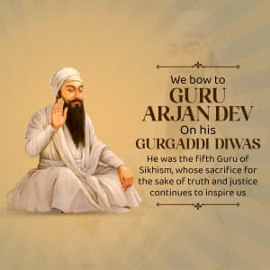 Guru Arjan Dev Gurgaddi Diwas event poster