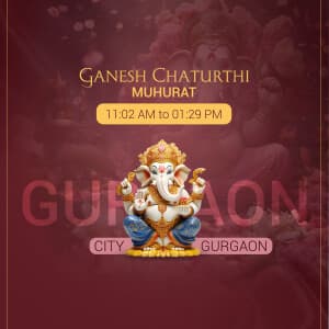 Ganesh Chaturthi Muhurat greeting image