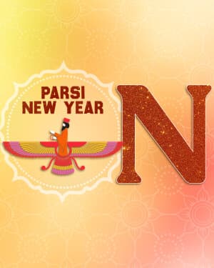 Premium Alphabet - Parsi New year event advertisement