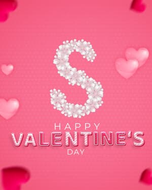 Valentine's Day Premium Alphabet greeting image