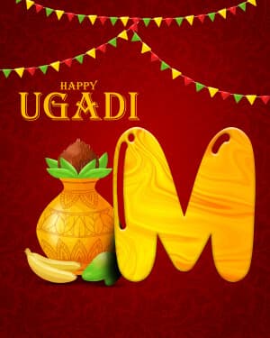 Premium Alphabet - Ugadi whatsapp status poster