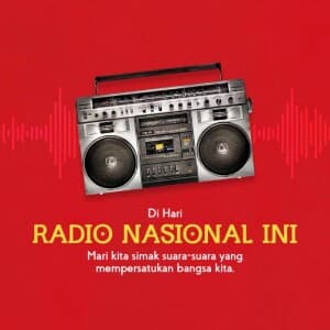 National Radio Day / Anniversary of RRI (indonesia) whatsapp status poster