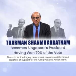 Indian Man becomes Singapore President Instagram banner