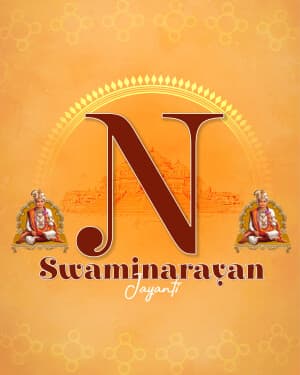 Basic Alphabet - Swaminarayan Jayanti Facebook Poster