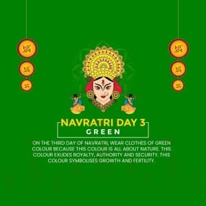 9 colours of each day on Navratri poster