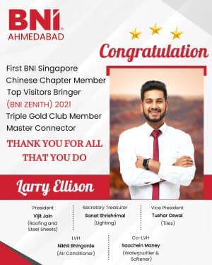 BNI Congratulation custom template