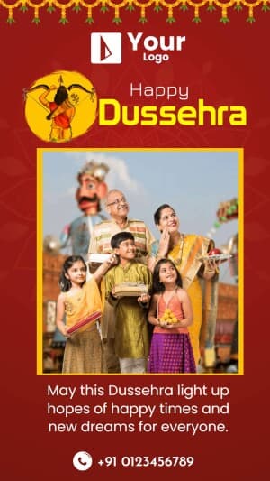 Dussehra Story Templates Facebook Poster