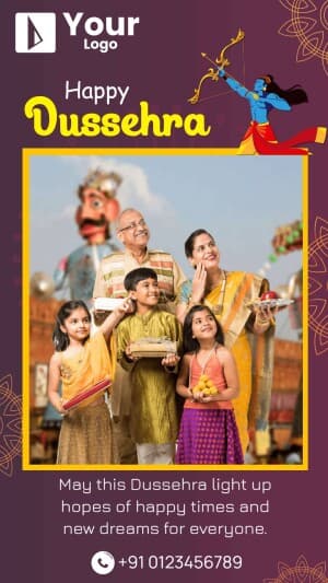 Dussehra Story Templates Instagram banner