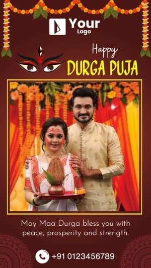 Durga Puja Story Wishes marketing poster