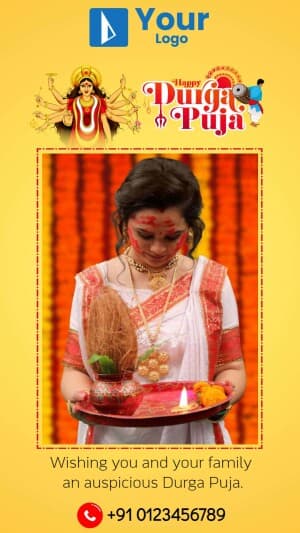 Durga Puja Story Wishes marketing flyer