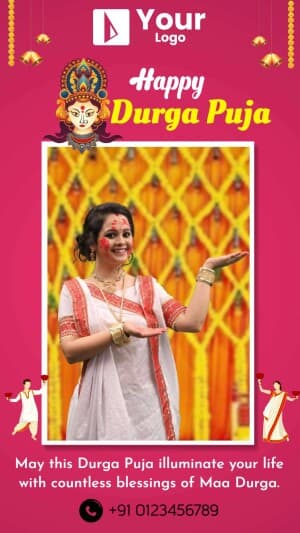 Durga Puja Story Wishes creative template