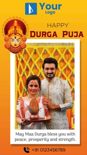 Durga Puja Story Wishes whatsapp status template