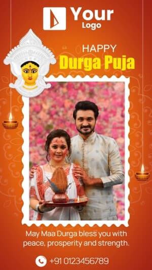 Durga Puja Story Wishes poster Maker