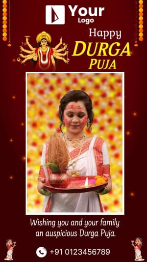 Durga Puja Story Wishes facebook ad banner