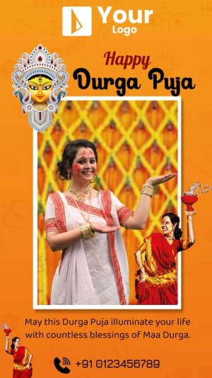 Durga Puja Story Wishes Social Media template