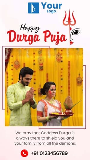 Durga Puja Story Wishes Instagram banner