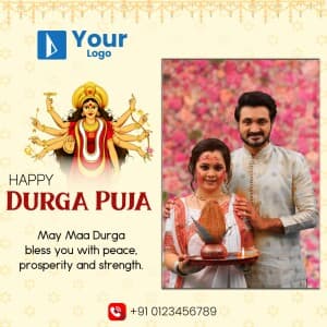 Durga Puja Wishes Template facebook template