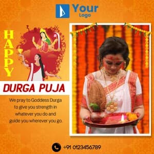 Durga Puja Wishes Template Social Media template
