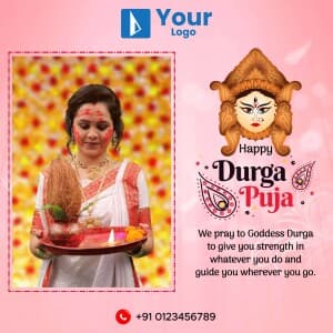 Durga Puja Wishes Template poster