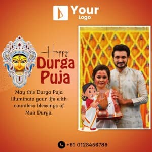 Durga Puja Wishes Template Instagram banner