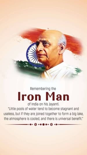 Sardar Patel Jayanti insta story flyer