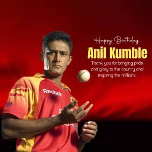 Anil Kumble Birthday flyer