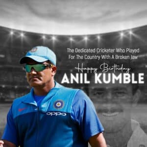 Anil Kumble Birthday event poster