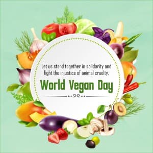 World Vegan Day whatsapp status poster