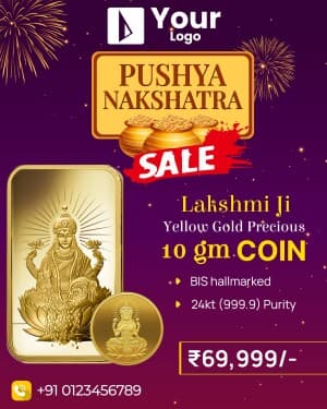 Pushya Nakshatra Offers Templates facebook ad banner