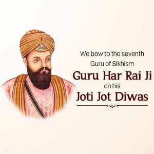 Guru Har Rai Ji Joti Jot Diwas marketing flyer