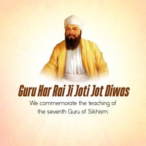 Guru Har Rai Ji Joti Jot Diwas whatsapp status poster